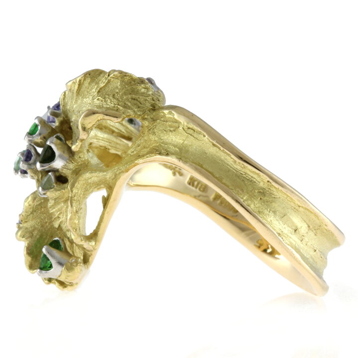 楽天市場】作家 岩倉康二 リーフ リング 指輪 12号 18金 K18イエロー  