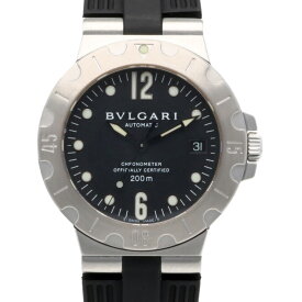 ブルガリ オーバーホール済 ディアゴノ スクーバ 腕時計 時計 ステンレススチール SD38S 自動巻き メンズ 1年保証 中古