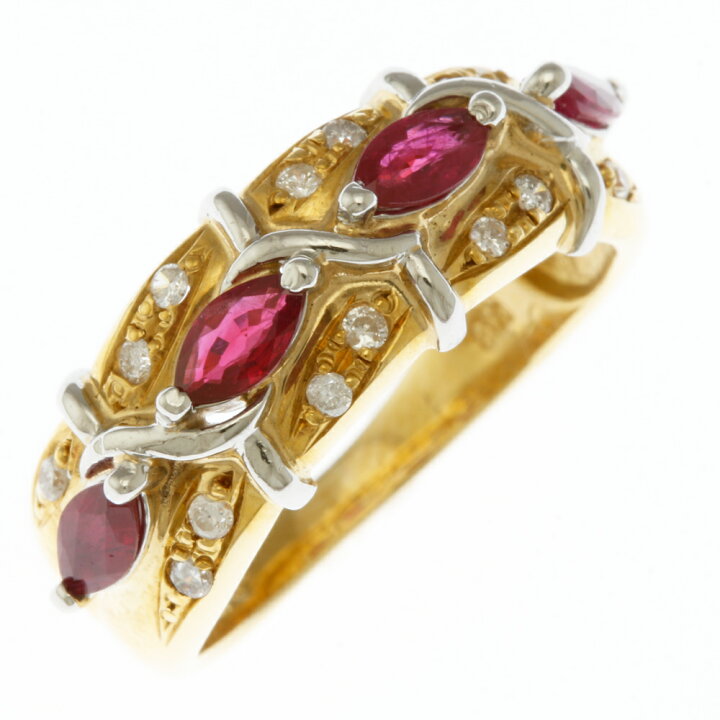 楽天市場】リング 指輪 11号 18金 K18イエローゴールド ルビー 0.70ct  