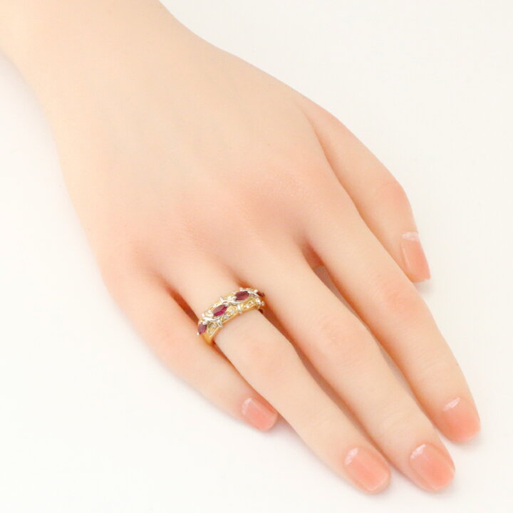 楽天市場】リング 指輪 11号 18金 K18イエローゴールド ルビー 0.70ct  