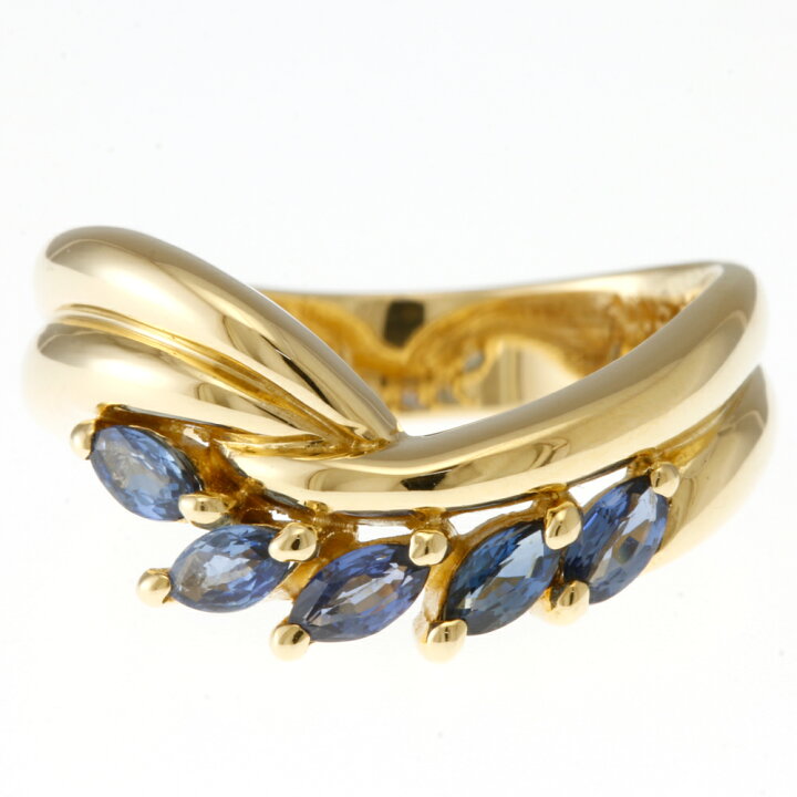 楽天市場】リング 指輪 11.5号 18金 K18イエローゴールド サファイア  