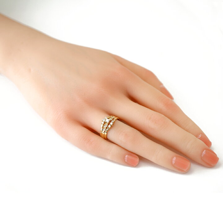 楽天市場】リング 指輪 11.5号 2way セパレート 3連風 18金 K18  