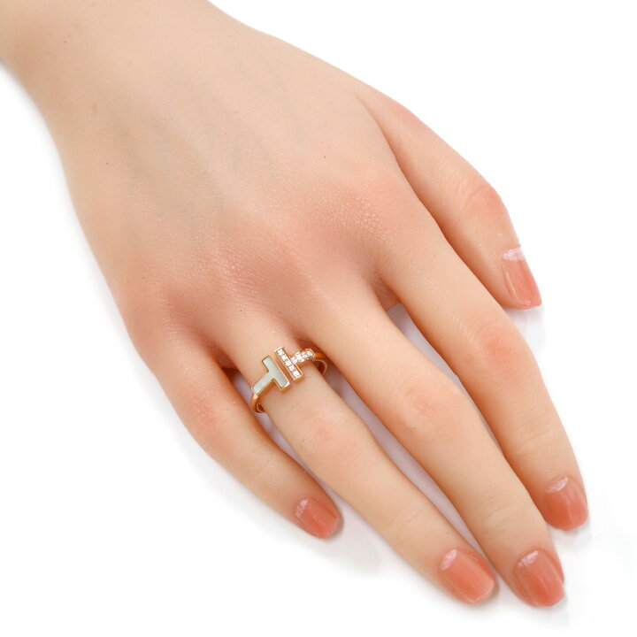 Tiffany tワイヤーリング マザーオブパール（ティファニー T  