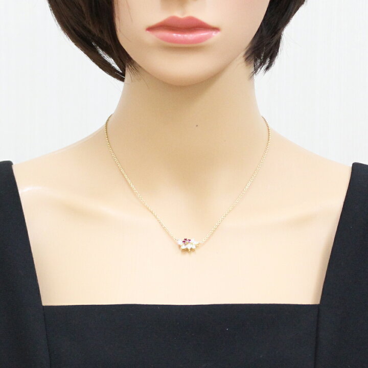 楽天市場】クイーン ネックレス 18金 K18イエローゴールド ルビー  