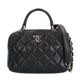 シャネル Wファスナーチェーンショルダー マトラッセ ショルダーバッグ ラムスキン A92238 ブラック レディース CHANEL 中古 シャネル