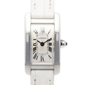 カルティエ タンクアメリカン ミニモデル 腕時計 時計 ステンレススチール 4056 クオーツ レディース 1年保証 CARTIER 中古 カルティエ