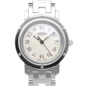 エルメス クリッパー ナクレ 腕時計 時計 エルメス ステンレススチール CL4.210 クオーツ レディース 1年保証 HERMES 中古ホワイトシェル