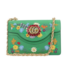 グッチ フローラル キャット ショルダーバッグ グッチ コットンリネン 499617 213317 グリーン レディース GUCCI 中古