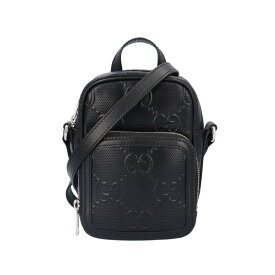 グッチ GGエンボス ショルダーバッグ グッチ レザー 658553 0416 ブラック メンズ GUCCI 中古