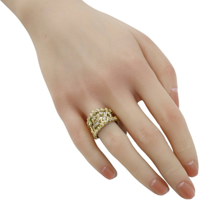 楽天市場】音符 ハート リング 指輪 13号 18金 ダイヤモンド 0.18ct 