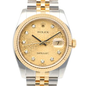 ロレックス デイトジャスト 腕時計 時計 ロレックス ステンレススチール 116233G 自動巻き メンズ 1年保証 ROLEX 中古F番 2003年～2004年式 10Pダイヤ ホリコン オーバーホール済