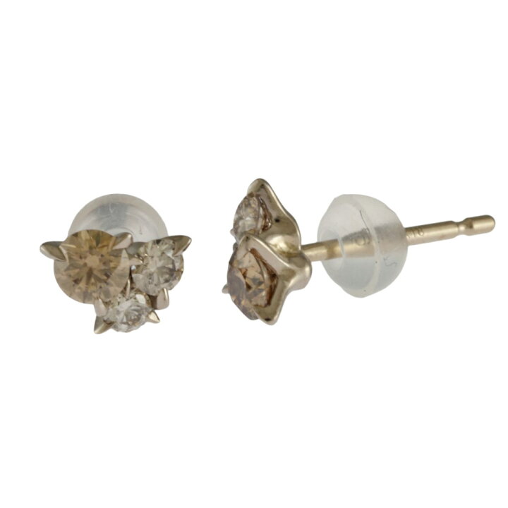楽天市場】カシケイ ムク ピアス カシケイ 18金 ダイヤモンド 0.46ct  