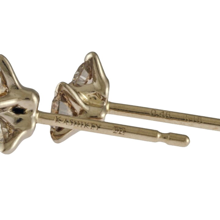 楽天市場】カシケイ ムク ピアス カシケイ 18金 ダイヤモンド 0.46ct 