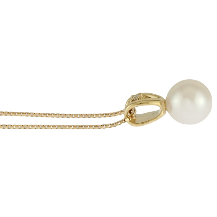 TASAKI タサキ パールネックレス K18 YG ダイヤモンド0.01ct TASAKI 