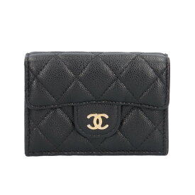 シャネル クラシックスモールウォレット 三つ折り財布 シャネル キャビアスキン AP0230 レディース CHANEL 中古