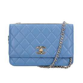 シャネル マトラッセ ショルダーバッグ シャネル レザー ブルー レディース CHANEL 中古チェーンウォレット