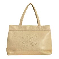 楽天市場】chanel ココマーク トートバッグ キャビアスキン ベージュ 
