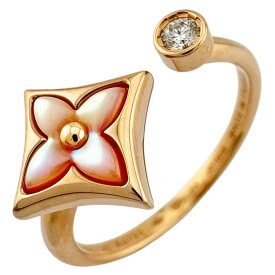 ルイヴィトン バーグ スターブロッサム リング 指輪 ルイヴィトン 12.5号 18金 マザーオブパール ダイヤモンド レディース LOUIS VUITTON 中古