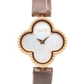 ヴァンクリーフ＆アーペル スウィートアルハンブラ 腕時計 時計 ヴァンクリーフ＆アーペル 18金 2386240 クオーツ 磨き直し済 レディース 1年保証 Van Cleef & Arpels 中古ホワイトシェル ケース付き
