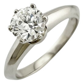 ティファニー ソリティア リング 指輪 ティファニー 6号 Pt950プラチナ ダイヤモンド 0.44ct レディース TIFFANY&Co. 中古鑑定書付き 0.44ct E-VS1-VG-N