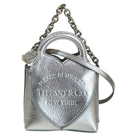 ティファニー リターントゥティファニーマイクロトート ショルダーバッグ ティファニー バッグ レザー シルバー レディース TIFFANY&Co. 中古2way