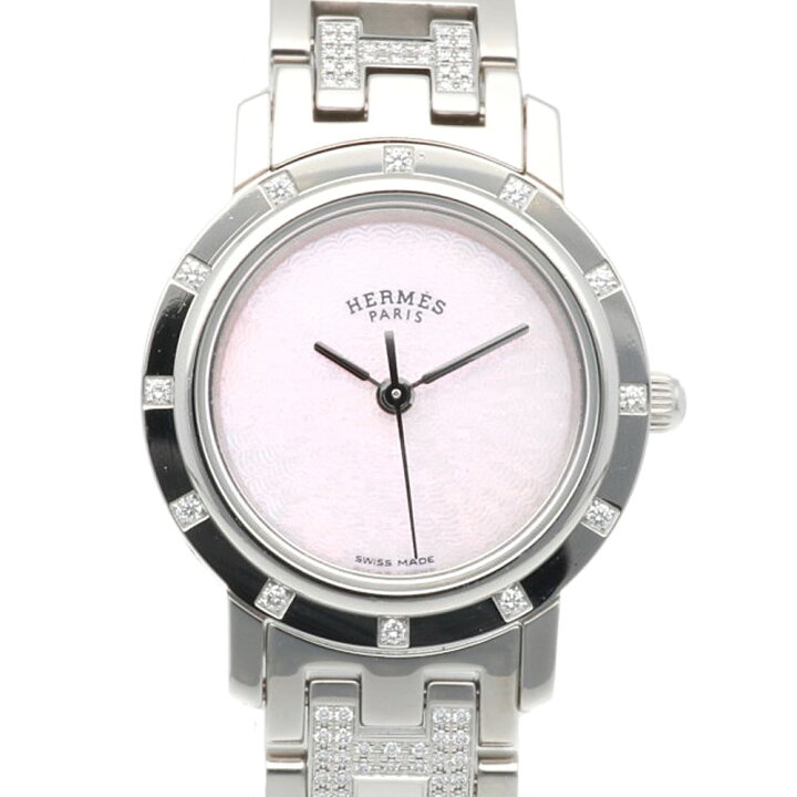 エルメス HERMES クリッパー ナクレ レディース クォーツ 腕時計 SS 