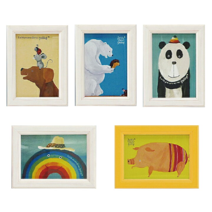 楽天市場 アート 武内 祐人 ミニアート フレーム 動物イラスト 絵 木製フレーム 犬 ネズミ てんとう虫 シロクマ 虹 ブタ 壁掛け 卓上 スタンド 男の子 女の子 子供部屋 インテリア 可愛い プレゼント 誕生日 インテリアアートhygge