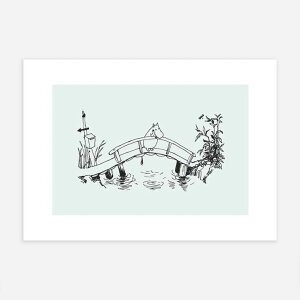 MOOMIN ムーミン Postery ポスター Moomin On Moominvalley Bridge ミニポスター 北欧 スウェーデン 可愛い おしゃれ インテリアアート