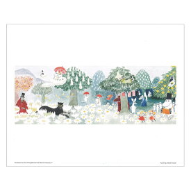 MOOMIN ムーミン Putinki カラーミニポスター 飛行おにの帽子 プティンキ フィンランド 北欧 可愛い おしゃれ インテリアアート