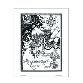 MOOMIN ムーミン Putinki モノクロミニポスター ムーミン谷 プティンキ フィンランド 北欧 可愛い おしゃれ インテリアアート
