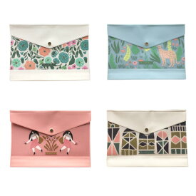 Elizabath Olwen&trade; エリザベス・オルウェン フラットケース フラットポーチ ペンケース フローラル 花t柄 アニマル ガール ハウス 文房具 雑貨 カナダテキスタイル かわいい おしゃれ キュート プレゼント 誕生日