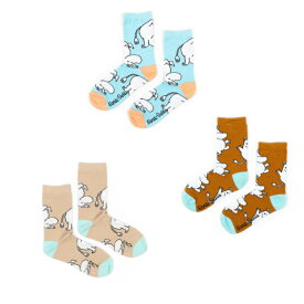 MOOMIN ムーミン レディース クラシック ソックス Nordicbuddies ノルディックバディズ ハッピー 靴下 ライトブルー ブラウン ベージュ おしゃれ かわいい 北欧 FINLAND フィンランドデザイン プレゼント ギフト 誕生日 ホワイトデー 母の日