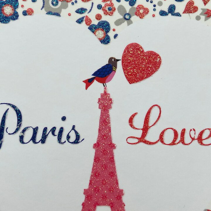 楽天市場 ポストカード 絵はがき アート フランス Eiffel Tower Paris Love エッフェル塔 鳩 小鳥 ハート 花 パリ Paris メッセージカード イラスト インテリア おしゃれ かわいい プレゼント インテリアアートhygge