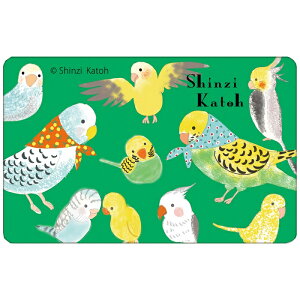 Katoh シンジ カトウ 1枚入りICカードシール 猫のオーケストラ chaton chaton 鳥1 鳥2 通勤 通学 保護シール ステッカー IC目かくしシール かわいい おしゃれ
