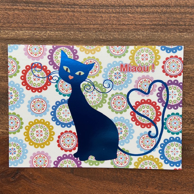 フランスのおしゃれで可愛い動物イラストがプリントされたポストカード メッセージカードや小さなフレームに入れてインテリアとして飾ったり プレゼントにしても ポストカード ネコ 猫 絵はがき フランス メッセージカード インテリア おしゃれ かわいい プレゼント