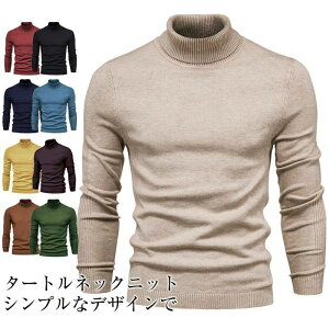S~2XL セーター メンズ タートルネック 無地 洗える 純色 カットソー 長袖 インナー 肌着 ゴルフウェア 春秋 トップス メンズセーター プルオーバー 厚手 暖かい あったか ビジネス ニットカッ