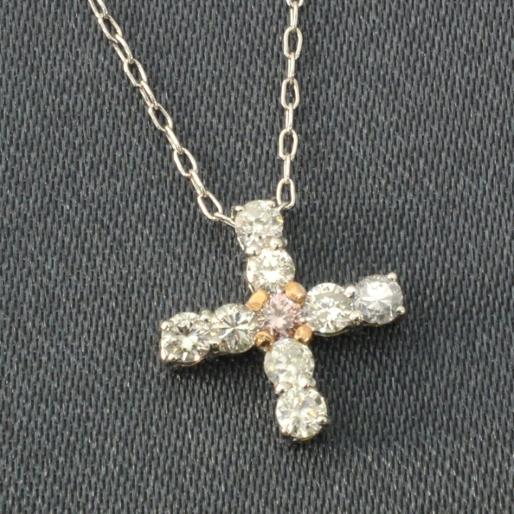 楽天市場】天然 ピンクダイヤ プチネックレス （0.035ct,0.29ct） K18 
