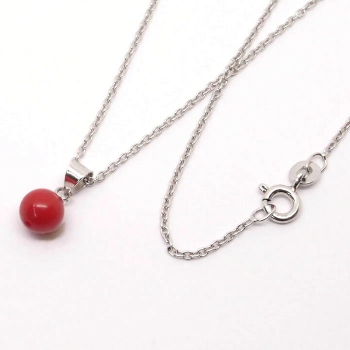 楽天市場】【アウトレット】 赤珊瑚 ペンダント ネックレス (シルバー  