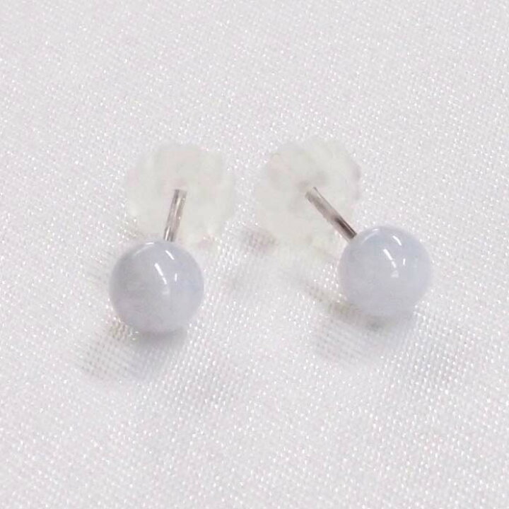 楽天市場】K14WG ブルーレース ピアス （丸玉 4mm） 瑪瑙 青 アゲート 