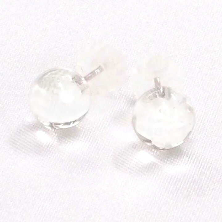 楽天市場】K14WG 水晶 クリスタル ピアス （6mm） 大ぶり ボールピアス 