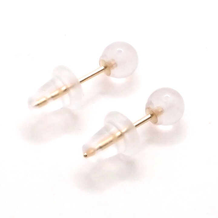 楽天市場】K18 ローズクォーツ ピアス （丸玉 4mm） 18金 18K ローズ 