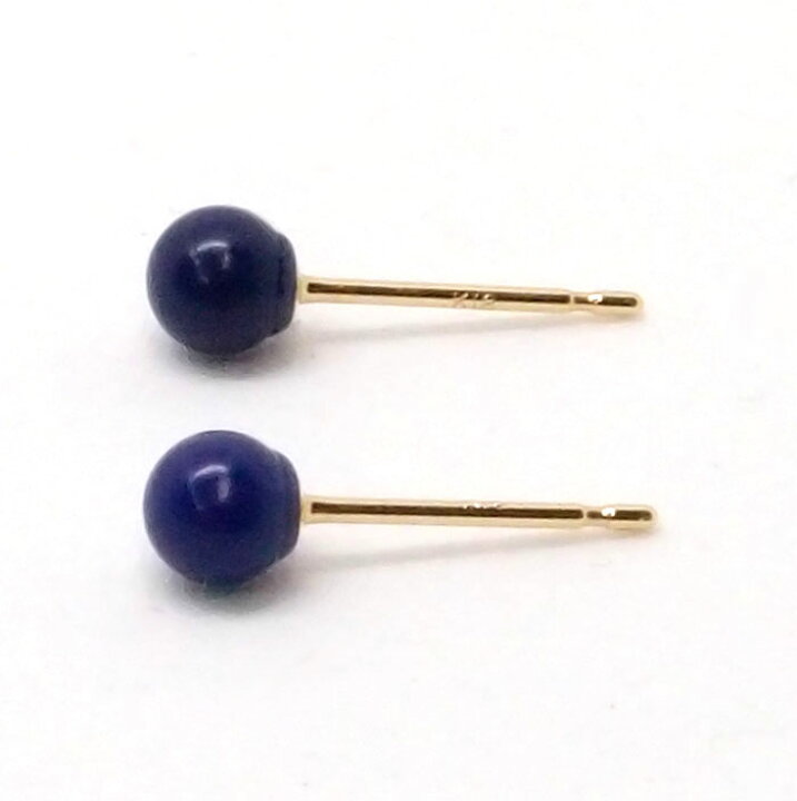 楽天市場】K18 ラピスラズリ ピアス （丸玉 4mm） 18金 18K 12月 