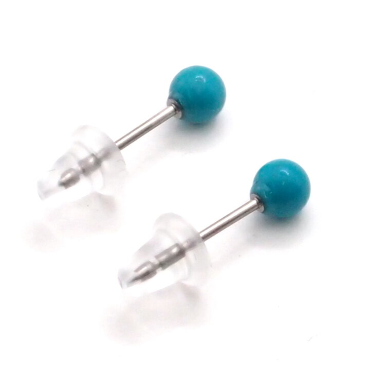 楽天市場】チタンポスト ターコイズ ピアス （丸玉 4mm） トルコ石 