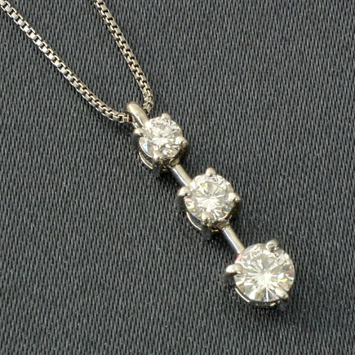 楽天市場】Pt プラチナ ダイヤネックレス （トリロジー 0.5ct 