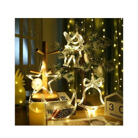 ★タイムセール！！【送料無料】 クリスマス 飾り 窓 ライト 吸盤タイプ　電池式 サンタクロース 雪人 雪 月 天使 星 エルク 鹿 ベル ハート イルミネーションライト ストリングライト お部屋 玄関 お店 クリスマスツリー 新年