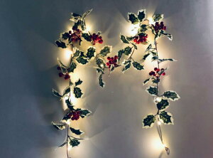 ★タイムセール 【送料無料】 ライト ストリングライト 秋 冬 春 クリスマス 葉 木の葉 果実 ウォームホワイト 2モード イルミネーションライト 2M ウォームホワイト 電池式