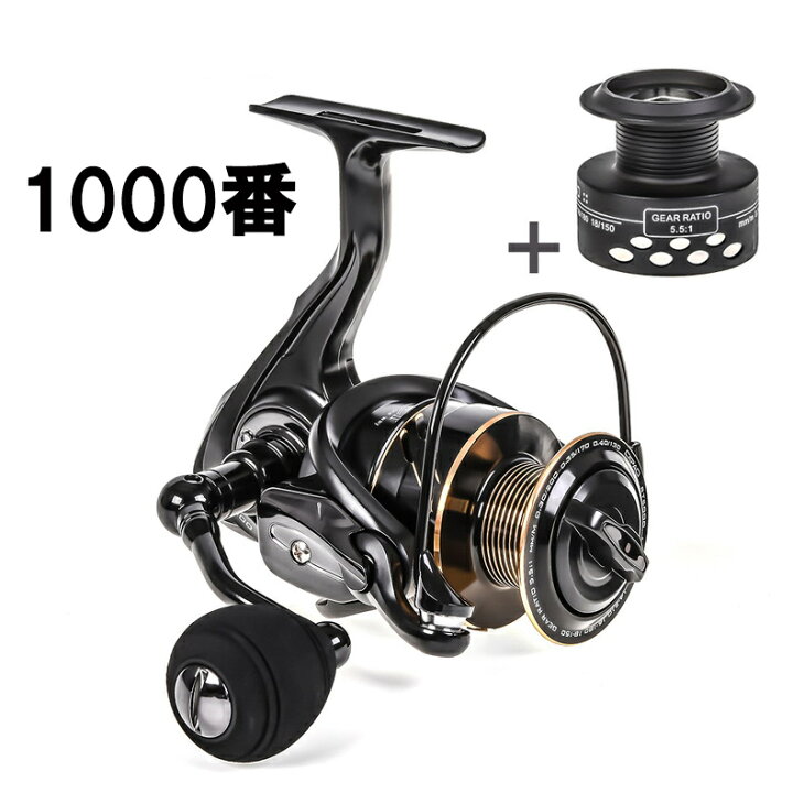 楽天市場 送料無料 フィッシング リール スピニングリール 1000番 ギア比 5 1 1 最大ドラグ力 5 5kg 湖 川 淡水 海 ハンドル左右交換 予備スプール付き For Life