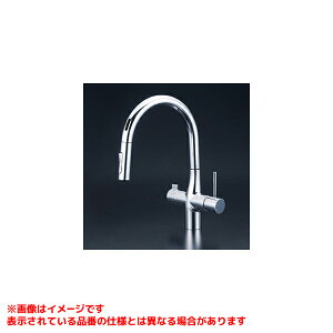 【KM6091DSCEC】 《TKF》 KVK ビルトイン浄水器用シングルシャワー付混合栓(センサー付)(eレバー) 電池 ωζ0