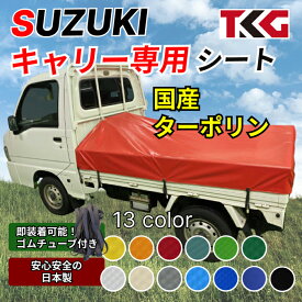 送料無料 軽トラ 荷台シート スロープタイプ スズキ キャリー専用設計 スロープタイプでしっかりフィット ターポリン 耐久性に優れた国産 厚手 生地＆高級真鍮ハトメ採用 豊富なカラー展開 ゴムバンド付き