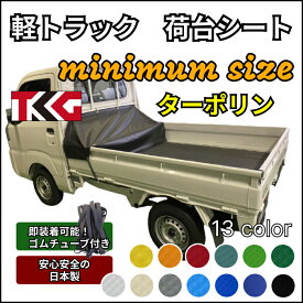 送料無料 軽トラ 荷台シート ミニマムサイズ ターポリン 耐久性に優れた国産 厚手 生地＆高級真鍮ハトメ採用 豊富なカラー展開 ゴムバンド付き 使いやすい小さめサイズ スズキ キャリー スーパーキャリー ダイハツ ハイゼット ハイゼットジャンボ マツダ スクラム等